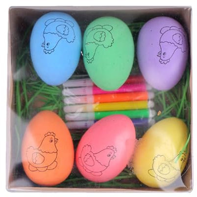 Filvczt Dipingere le uova di Pasqua, kit doodle uova di Pasqua, set da colorare con tinture per uova, lunga durata, accattivante, 7x5x5 cm 6 pezzi per ragazze, ragazzi