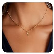 ZHESHY Collier Or Femme 14 Carats Chaine Plaqué Or Petit Pendentif Femme Collier Ras De Cou Avec Croix Coeur Cristal Papillon Amour Nœud Reglable Bijoux Cadeau Personnalisé Pour Femme Fille Mamie
