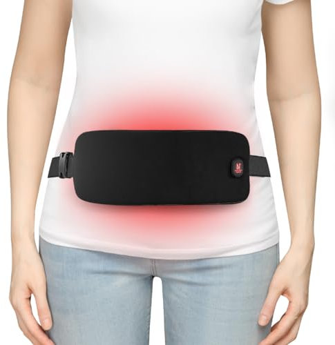 Heat Pad for Period Pain Relief, Menstrual Heating Pad for Cramps, Electric Wearable Heat Belt with 3 Heat Levels 3000mAh, Gifts for Women Girls (Black)