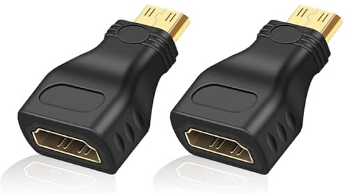 CNOYEEO 2PCS Mini Hdmi to Hdmi Adapter, Mini HDMI Adapter, Hdmi Male to Female Adapter for Laptop, HDTV, PC, Monitor, PS, Xbox, DVD