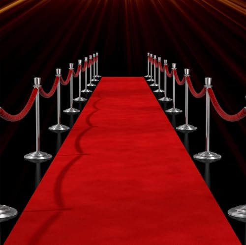 petour Roter Teppich 10x1m VIP Läufer 2,2mm Hochzeit Event Outdoor Empfang | Hochwertiger VIP-Eventteppich, rutschfest & langlebig, ideal für Hochzeit, Party, Zeremonie, Weihnachten und Outdoor-Empfang