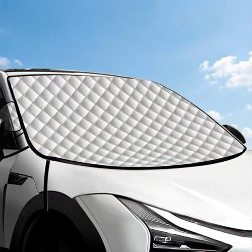 Autreykorn Protector Parabrisas 193x157x126 cm 5 Imanes, Cubierta Universal Antihielo y Antinieve con Orejas de Seguridad para Coche, SUV