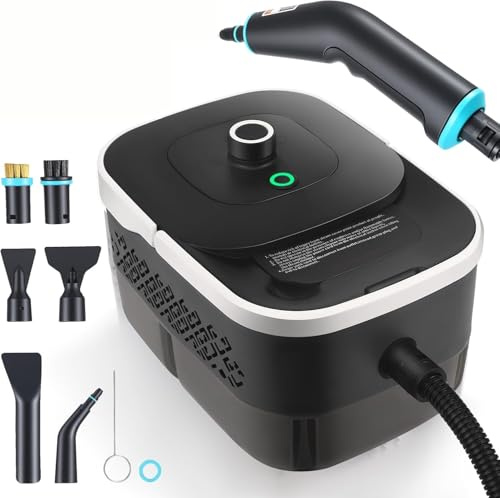 Portable Steam Cleaner 2500W - High Pressure Steam Cleaner4.5 Bar (105°C) - Extra Large Water Tank 1250ML - 3 Speed Settings - 10 Accessories Suitable for All Kitchen Furniture, Floors