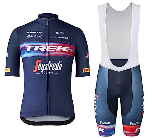 Fenovel Fahrradbekleidung Herren Set Radtrikot Kurzarm Sommer + Trägerhosen mit 19D Gepolstert