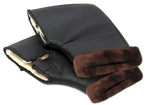 JTKSSCS Lenkerstulpen Motorrad Lenkerhandschuhe, wasserdicht, for den Winter, ATV-Handmuffen, ATV-Handschuhe, berührungsfreundliche Tasche/vorderer Windschutz, Schneemobil(Red)