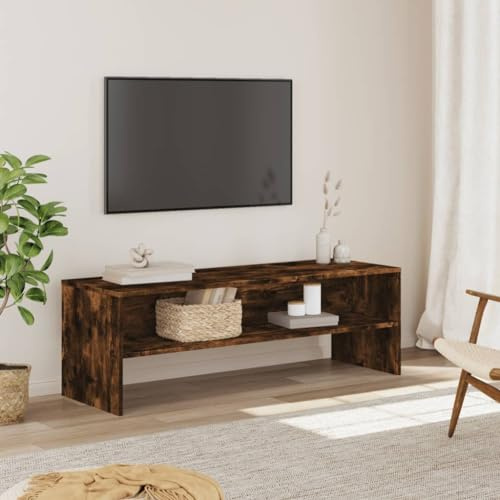 HETFTJN TV Lowboard Räuchereiche 120 x 40 x 40 cm aus Holzwerkstoff Modernes Fernsehtisch Sideboard mit viel Stauraum Einfache Reinigung für Wohnzimmer Schlafzimmer Büro