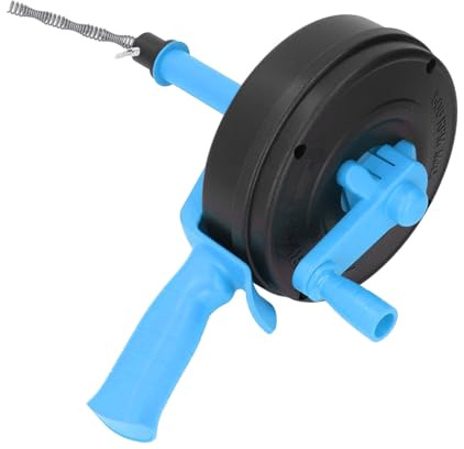 MENDUNER Barrena de Drenaje, Removedor de Obstrucciones con Adaptador de Taladro, Serpiente de Plomería Flexible, Uso Manual o Eléctrico para Fregadero de Cocina, Baño y Ducha (10 m/32,8 pies)
