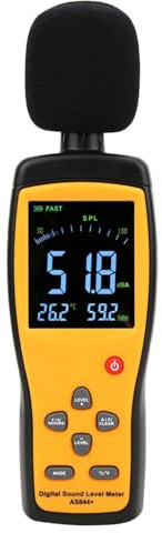 Acouto SENSOR AS844+ Fonometro Digitale Decibel Meter Rumore DB Strumento di Misura 0 Gruppi con USB St Fonometro Monitor del Rumore Misuratore di Decibel Digitale Sensore del Suono