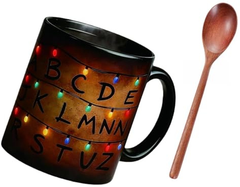 Emoioerm Stranger Xmas Lights 11oz Thermochromic Mug,Temperature Heat Sensitive S Things Mugs Heat Sensitive Color Changing Cup,Unique Valentines Day Gift for Lovers