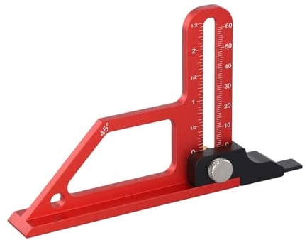 Misuratore di profondità regolabile per sega da banco e fresatrice, strumento di misurazione dell'altezza da 0 a 60 mm con scala metrica e pollici, per lega di alluminio lavorata a CNC