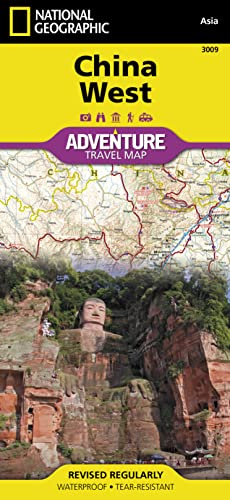China West Adventure Map by National Geographic – Waterproof Travel Map with Tibet, Sichuan, Yunnan & Silk Road – Foldable Topographic Map for Western China Travel (National Geographic Adventure Map)