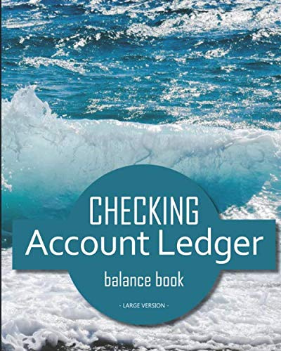 Checking account ledger - balance book - Large version: v4-9 Checkbook log | Checkbook register notebook | Personal Checking Account Balance Register ... cover : ocean photo and turquoise blue wave