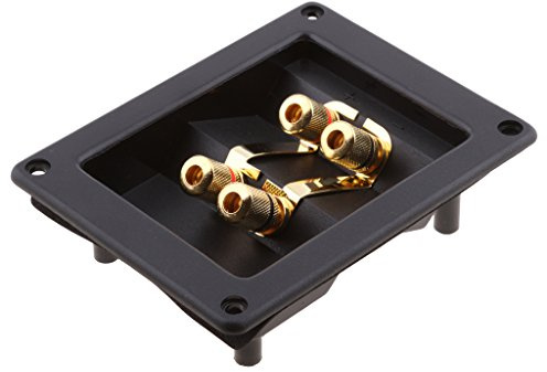 Fai da Te Morsetto a Scatola Quadrata a 4 Vie per Subwoofer Altoparlante Casse Acustico Terminal