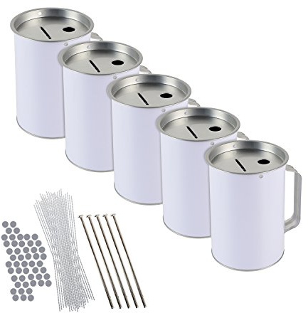 HMF 4800057-5 x Spendendose 10,0 cm Ø, 14,5 cm hoch mit Griff, inkl. Zubehör