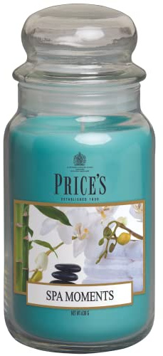 Price's Candles - Candela in Giara Grande Spa Moments - Durata Fino a 150 ore di Combustione