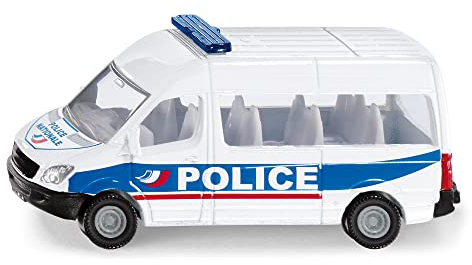 siku 0806001, Fourgon de Police France, Voiture jouet, métal/plastique, bleu/blanc, Attelage de remorque