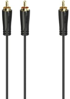 Hama Câble de subwoofer, fich. RCA mâle - 2 fich. RCA mâles, doré, 5,0 m