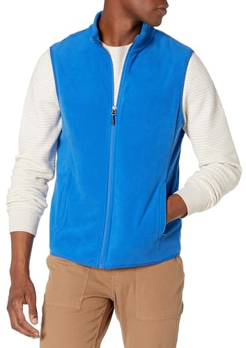 Amazon Essentials Men's Full-Zip Polar Fleece Vest (Available in Big & Tall), Cobalt Blue, L