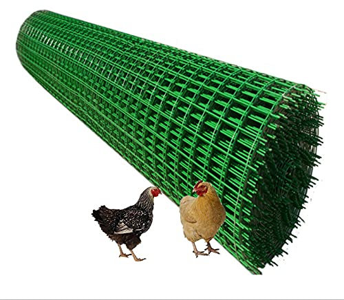 LFFH Garden Mesh Fencing, 6CM Mesh Size 1.8M X 30M PVC Coated Orchard Fence, for Chicken, Duck, Rabbit Animal Enclosure,Soft plastic,2.1MM
