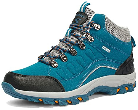 Youngtie Bottes de Randonnée Montagne Femmes Hommes Chaussures de Randonnée Imperméables Femmes Antidérapantes Confortables Blue 255