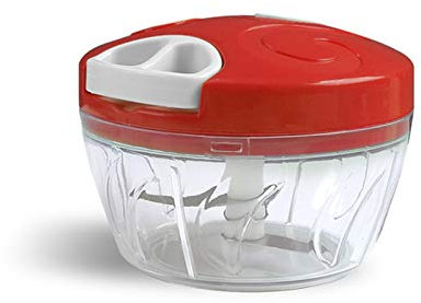 ChengBeautiful Tritatutto Manuale Mini Multi-Funzione Manuale Manuale Grinder Manuale Manuale ad Alta velocità Potente Chopper all'aglio trituratore Verdure e Frutta (Colore : Red, Size : 12.5x8.5cm)