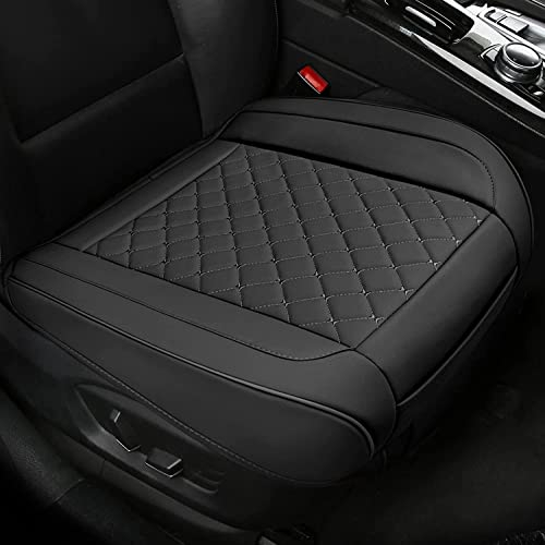 SanQing 2PCS Luxury PU Leather Car Seat Covers Protectors Cushions for Front Seat Compatible with 90% Vehicles (Sedan SUV Truck Mini Van)