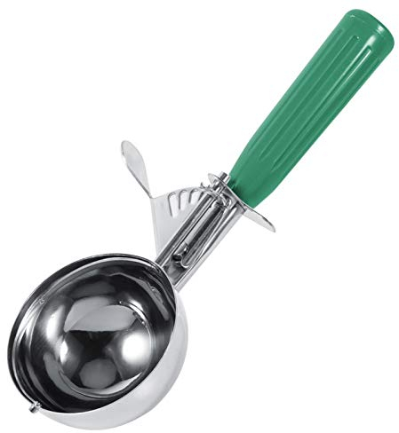 GOTOTOP Fruit and Vegetable Spoons Stainless Steel Ice Cream Spoon Non-Stick Anti-Freeze Spoon Melon Baller Scoop Kitchen Food Scoop with Trigger and Handle for Fruit, Mashed Potato(6.5CM)