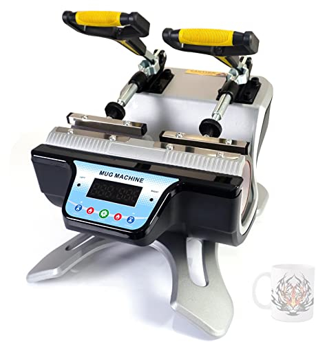 Presse À Chaud Mug 280W+280W Machine d'impression Automatique À Deux Stations pour 2 Tasses 11OZ Mug Impression par Sublimation De Tasses en Céramique DIY Température 0-180℃