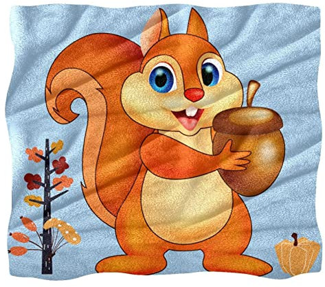 TBOUOBT Überwurfdecke, Bettdecke, Komfort, weich, flauschig, für Jungen und Mädchen,Tier tannenzapfen Tier cartoon