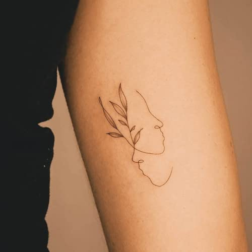 Inkster® Gesichter aus Blättern Tattoo | Temporäres Tattoo mit EU-Kosmetikzertifizierung | wasserfest + vegan | revolutionäres 2-Wochen-Tattoo | Fake Tattoos und Klebetattoos für Erwachsene