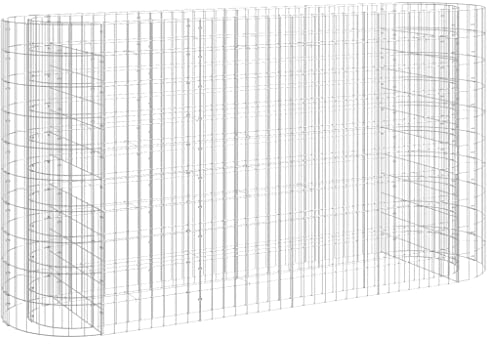 Lit surélevé à gabion Fer galvanisé 190x50x100 cm