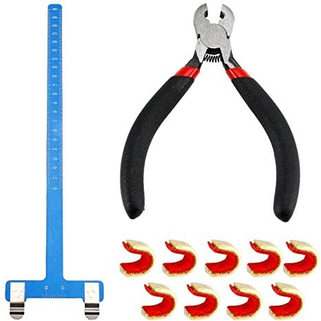 Bogenschießen Bogen String Nocking Points Set T Quadrat Lineal mit D Loop Zange für Recurve und Compound Bogen Pfeil Tuning Kit Messing Nock Buckle Bowstring Zubehör