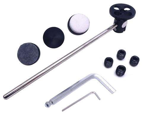 TUOREN Drum Pedal Beater Bass Kick Drum Beater - Einstellbarer Hammerkopfwinkel und Gewicht - Bass Drum Percussion Instrument Zubehör mit 3 Schlägelköpfen