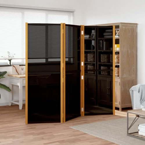 ZQQLVOO Bedroom Panel Screens Paravent raumteiler 3-TLG. Raumteiler Schwarz 210x180 cm