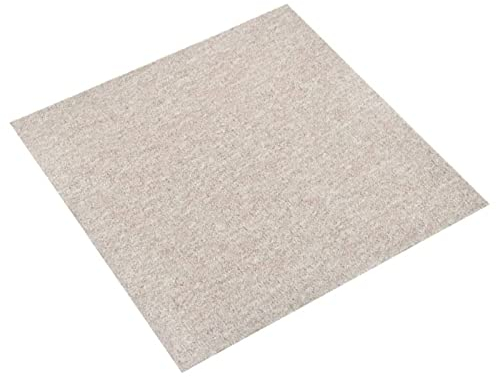 ZEYUAN Teppichfliesen 20 STK. 5 m² 50x50 cm Hellbeige, Teppichboden, Teppich Fliesen Boden, Eppichfliesen, Filzfliesen