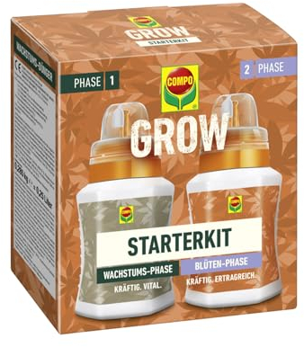 COMPO GROW Duopack für Spezialkulturen, Wachstums-Dünger und Blüten-Dünger, Dünger für Indoor & Outdoor - 2x250 ml, grün