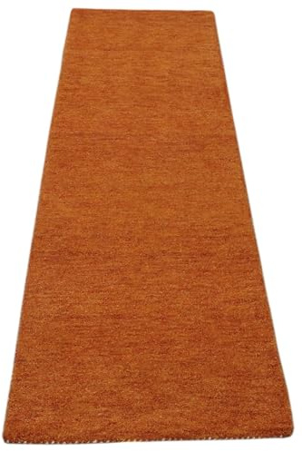 WAWA TEPPICH Designteppich 70 x 240 cm Wolle handgefertigt | Stilvoller Wohnakzent mit natürliche Haptik und wohnlicher Charakter – vielseitig und harmonisch kombinierbar