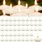 Hengrongshen 50 velas flotantes Blanco, de 3,5 cm, sin fragancia, sin humo y sin goteo, velas de agua para San Valentín, Acción de Gracias, boda, vacaciones, fiestas y decoración del hogar (Blanco)