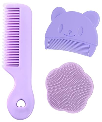 Cepillo Costra Láctea Bebe, 3PCS Costra Láctea Bebe,Peine Bebe Recien Nacido,Cepillo de Silicona para el Baño, Peine de Masaje y Cepillo de Baño Apto para el Cuidado del Cuero Cabelludo del Bebé (A)