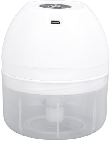 Fockety Elektrischer Mini-Knoblauchschneider, 250 Ml Kabellos Multifunktional Gemüsehacker, Zwiebelwolf Tragbare Küchenmaschine für Ingwer, Chili, Obst, Fleisch (White)