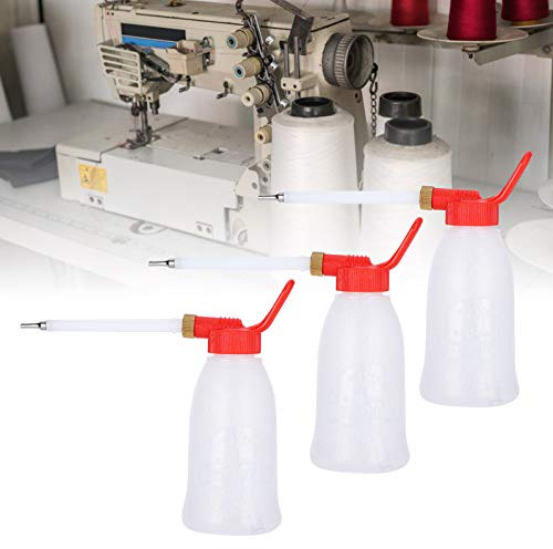 Plastic Sewing Machine Oiler Machine Oil Bottle 5Pcs 200ML Oil Can Pump Oiler Sewing Machine Oil Dispenser with Long Mouth Spout Gun Type Spray Head Oiling Tool Oil Sprayers