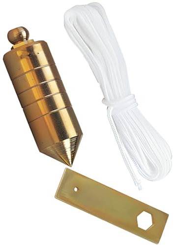 Bricoloco Plomada de albañil de acero zincado con cuerda de nylon para trabajos de construcción, metalurgia, carpintería. Pletina de hierro (3000, Gramos)