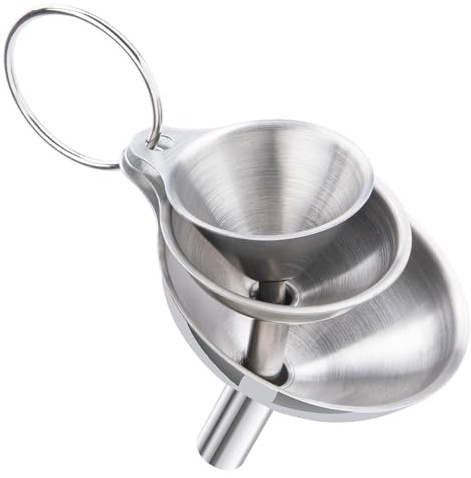 3pcs Funnels for Filling Bottles or Containers, Mini Stainless Steel Funnels, Small Funnel, Kitchen Funnel Set Transferring Essential Oil Spices Liquid and Powder for Filling Bottles or Containers