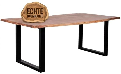 MR. DEKO Baumkantentisch Catania Esszimmertisch Küchentisch 200x100x76cm | Dining Table Akazienholz