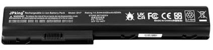 JPking DV7 Batterie pour HP Pavilion DV7-1000 DV7-1010 DV7-1020 DV7-1030 DV7-1040 DV7-1050 HDX18 HDX18T-1000 HDX18-1020 X18-1100 DV8-1000 464058-251 480385-001 516355-001 HSTNN-DB75 HSTNN-IB75