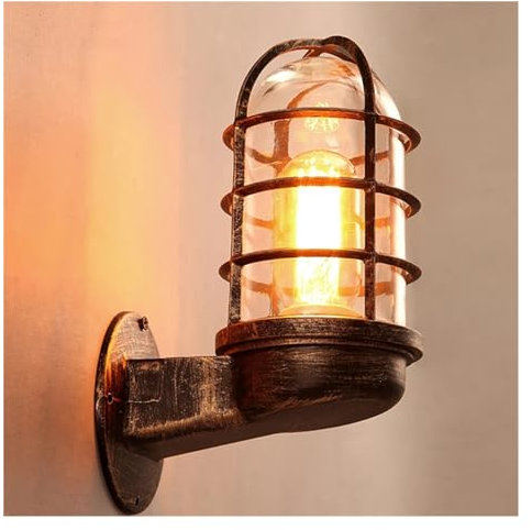 Vintage Industrial Wall Light Cage Guard Sconce Loft Wall Lamp Retro Industry Vindljus Moderna vägglampor Järn, pendelljus Modern