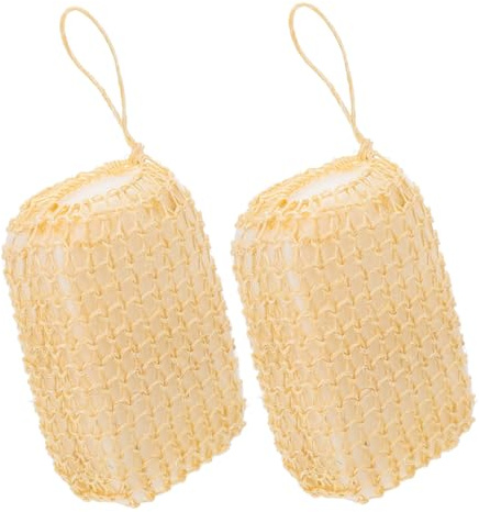 CALLARON Estropajo de Esparto de Sisal Natural Cuerpo 2piezas, Esponja Exfoliante Corporal que Limpia y Exfolia el Tejido en Casa Banda Elástica