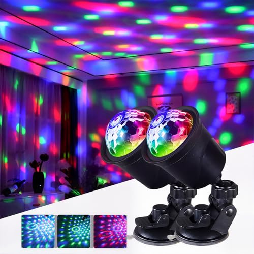 Boule Disco, Boule à Facette Couleurs de Commande Vocale, 360° Rotative Boule à Facette Lumière de Fête, Lumières Stroboscopiques pour Enfants, Salle de Danse, Fête D'anniversaire, Halloween, Noël