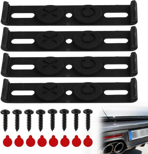 Rahmenloser Kennzeichenhalter für 2 Deutsche Kennzeichen, Universale Nummernschildhalterung, Kfz Kennzeichen-Halterung mit Sicherer Montage und Modernem Design, nummernschildhalter
