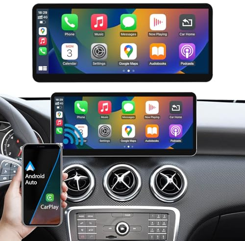 Ninetom 12,3-tums bilradio, CarPlay/Android Auto/Mirrorlink/GPS för 2016-2018 Mercedes Benz A GLA CLA Klass W176 C117 X117 X156 med NTG 5.0/5.1/5.2, navigering för bil, integrerad DSP